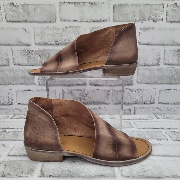 NWOB Free People Mont Blanc Tan Leather Open Toe Sandals Size 41 EU / 10 US - Picture 2 of 6